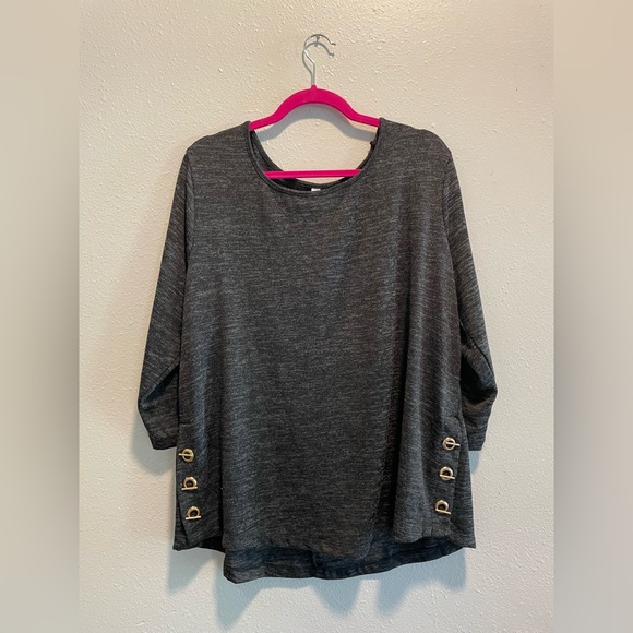 2X NY Collection Women’s Gray Long Sleeve Blouse New With Tags - Picture 5 of 12